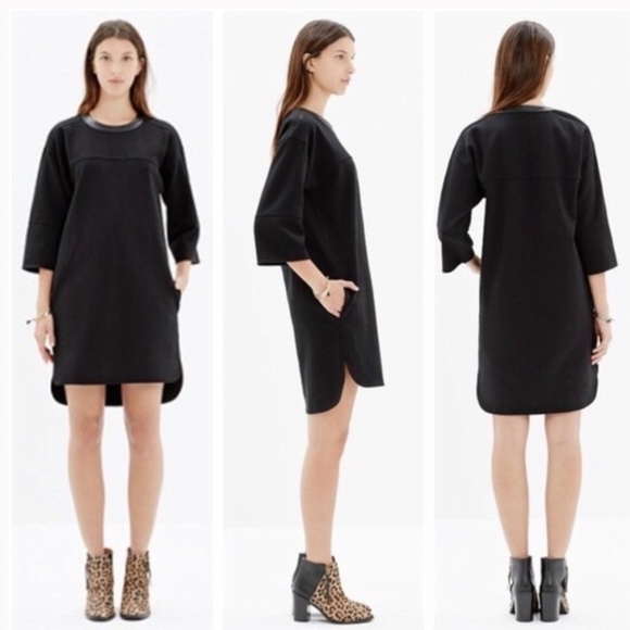 Madewell Dresses & Skirts - Madewell Medium Leather Trim Pique Ponte Dress